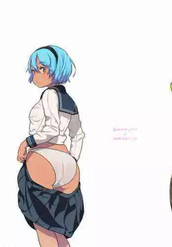 Tanned Girl Blue Hair #3